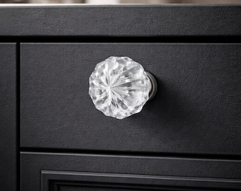 Daisy Flair Glass Knob Door Drawer Pull Kitchen Cabinet Dresser Handle