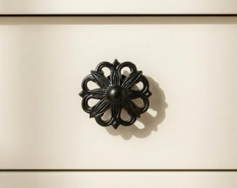 Distressed Open Cut Metal Knob Door Drawer Pull Kitchen Cabinet Dresser Handle