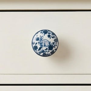 Floral Bunny Knob Door Drawer Pull Kitchen Cabinet Dresser Handle