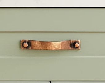 Copper Hammered Metal Pul Knob Door Drawer Pull Kitchen Cabinet Dresser Handle