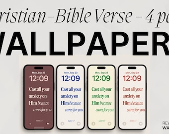 Christian iPhone Wallpaper, Bible Verse, Aesthetic Quotes (Digital Download)