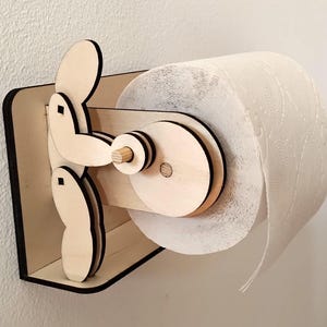 Rolig toalettpappershållare - laserskuren digital fil (SVG)