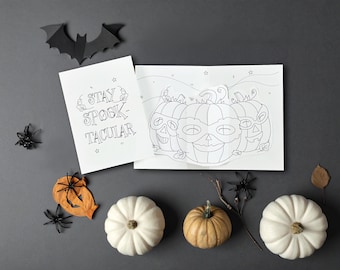 Pop-upwenskaart Halloween-pompoenenkleuring (digitale download)
