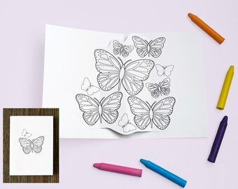 Vlinders pop-up kleurkaart, alle gelegenheden, instant digitale download