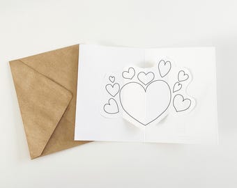 Pop-up Valentijnskleurkaart Hartendag (digitale download)