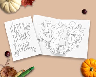 Pop-upwenskaart Thanksgiving Turkije Coloring (digitale download)