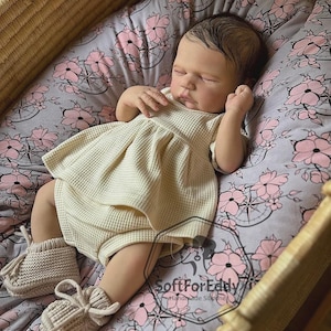 Bambola Reborn in silicone pieno da 19" realizzata a mano, bambola realistica per neonati, bambola da collezione artistica, regalo per gli amanti delle bambole, regalo per la mamma.