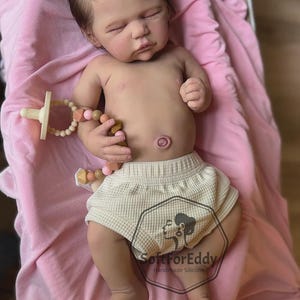 19 Zoll große, realistische Reborn-Babypuppe aus Vollsilikon – handgefertigte, lebensechte Neugeborenenpuppe, weiche Silikon-Sammlerpuppe, Geschenk für Puppenliebhaber