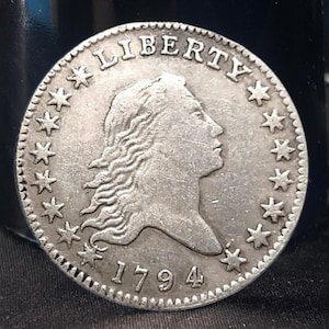 1794 Flowing Hair Half Dollar Rare Key Date Coin, Silver-Plated US Collectible Commemorative Vintage Coin for Collectors