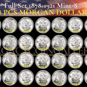 Full Set 1878–1921-S Morgan Dollar (San Francisco) 28 Pieces Silver Plated