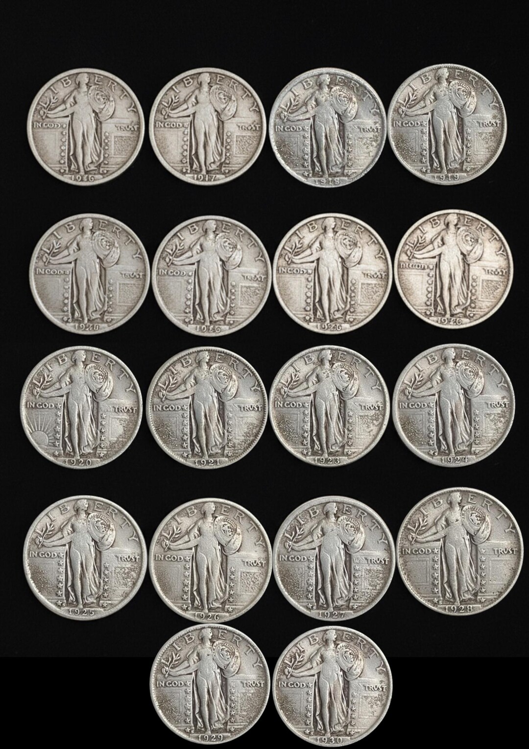 Rare Mints 1916–1930 Standing Liberty Quarter Dollars All Mints Available US Rare ...