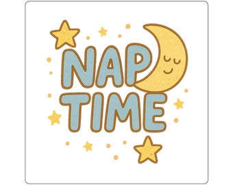 NAP TIME Die-Cut Sticker – Moon and Stars Vinyl Decal