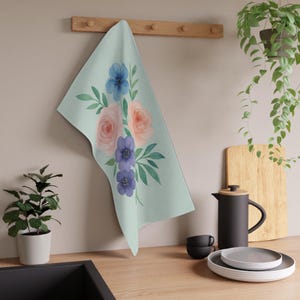 Paño de cocina con estampado floral: Paño de cocina con estampado botánico (18 x 30)
