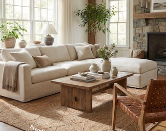 Alfombra de yute tejida a mano - Alfombra bohemia de fibra natural - Alfombra grande de yute trenzado para sala de estar, cocina, pasillo - Alfombra estética