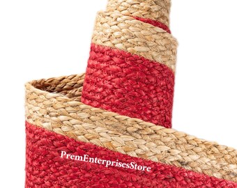 Handwoven Jute Area Rug - Natural Fiber Boho Carpet - Large Braided Jute Rug for Living Room, Kitchen Runner, Hallway Decor - Aesthetic Rug