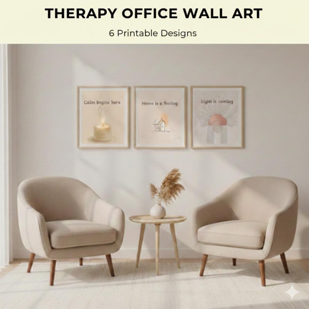 Therapy Office Wall Art – Neutral Affirmation Printable Set of 6 for ...