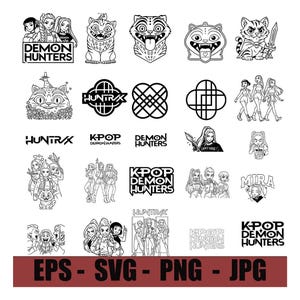 Kpop Demon Hunters SVG Bundle, Saja Boys Png, Anime Png (Digital Download)
