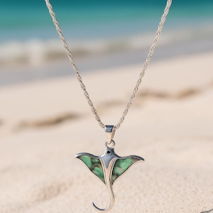 Silver and Abalone Stingray Necklace
