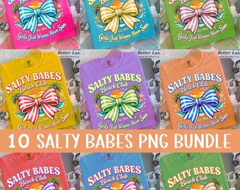 Paquete PNG de Coquette Salty Babes, Coquette Coquette Bow PNG, Neon Summer PNG, Trendy Summer Beach Club PNG (Descarga digital)