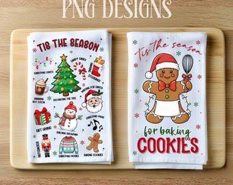 Christmas Kitchen Towel Sublimation: Dish Towel for Christmas (Digital Download)