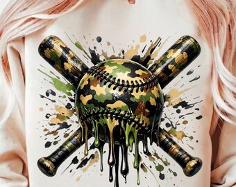 PNG de béisbol con camuflaje, PNG de temporada de béisbol, PNG de camuflaje retro, PNG de béisbol es mi favorito, PNG de mamá beisbolera con camuflaje (descarga digital)