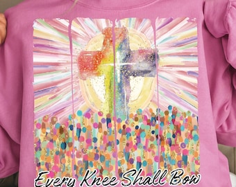 Toda rodilla se doblará (Png), diseño cristiano de Pascua (diseño de sublimación)