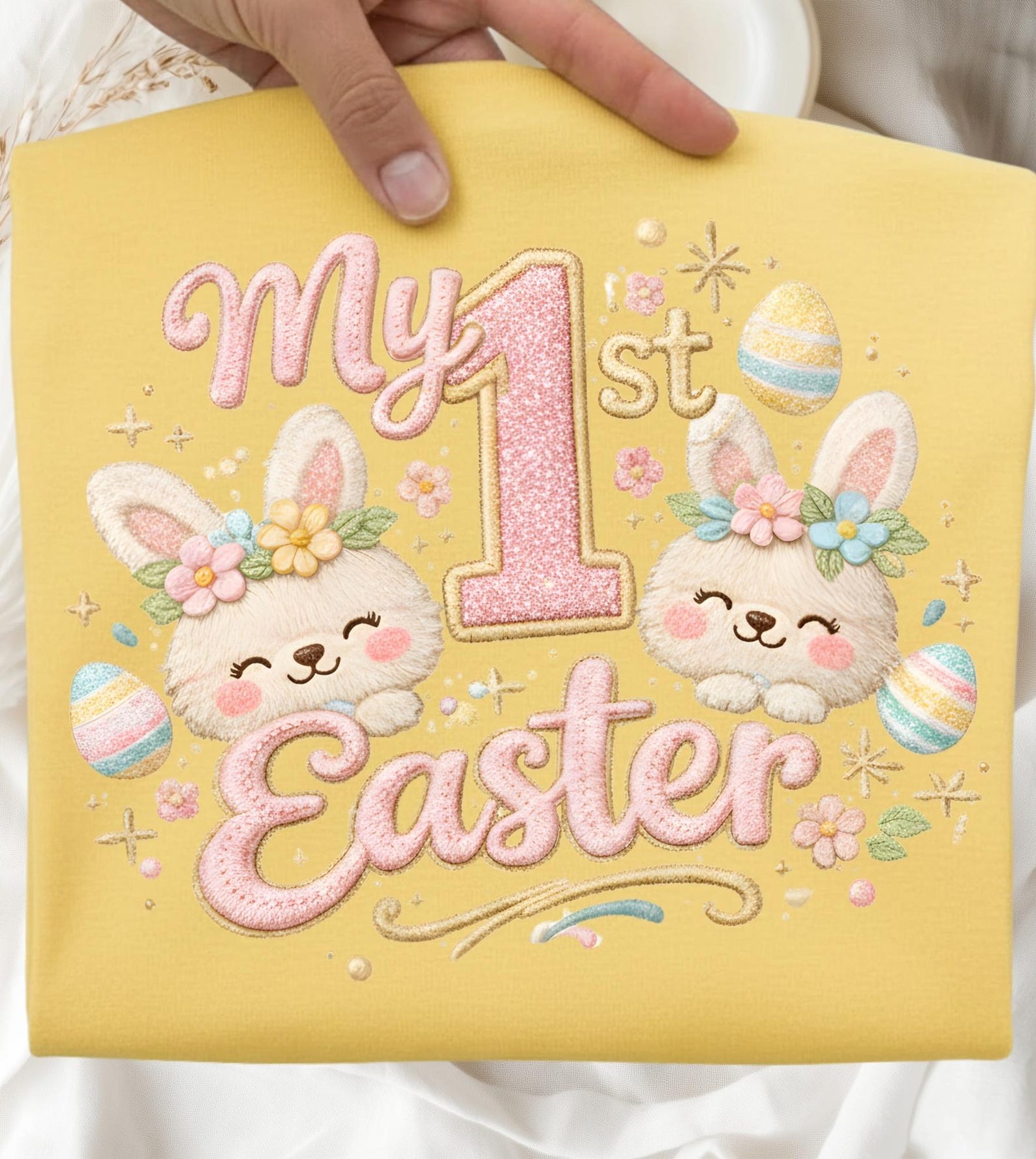 My 1st Easter Bunny PNG, Puff Faux Yarn Cute Bunny Png, Cute Bunny ...