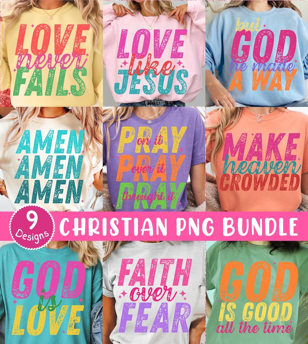 Christian PNG Bundle, Neon Colors Png, Jesus Png, Bible Verse Png ...