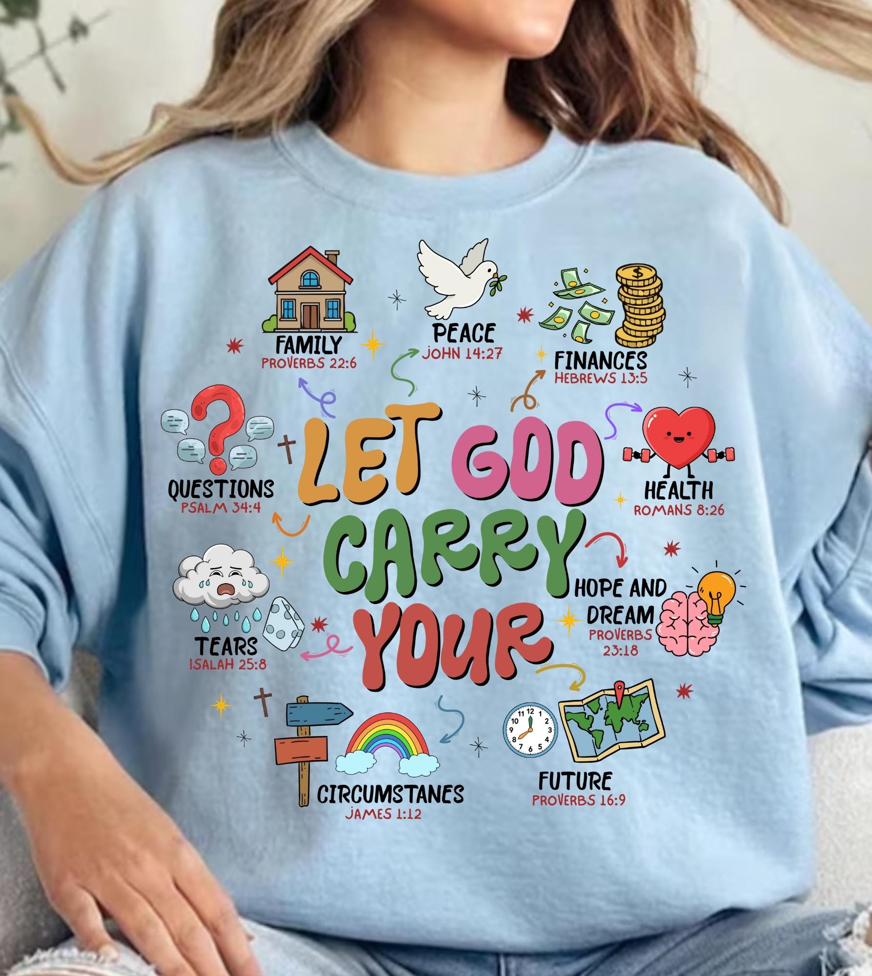 Christian Faith PNG, Let God Carry Your Bible Verse Design Sublimation ...