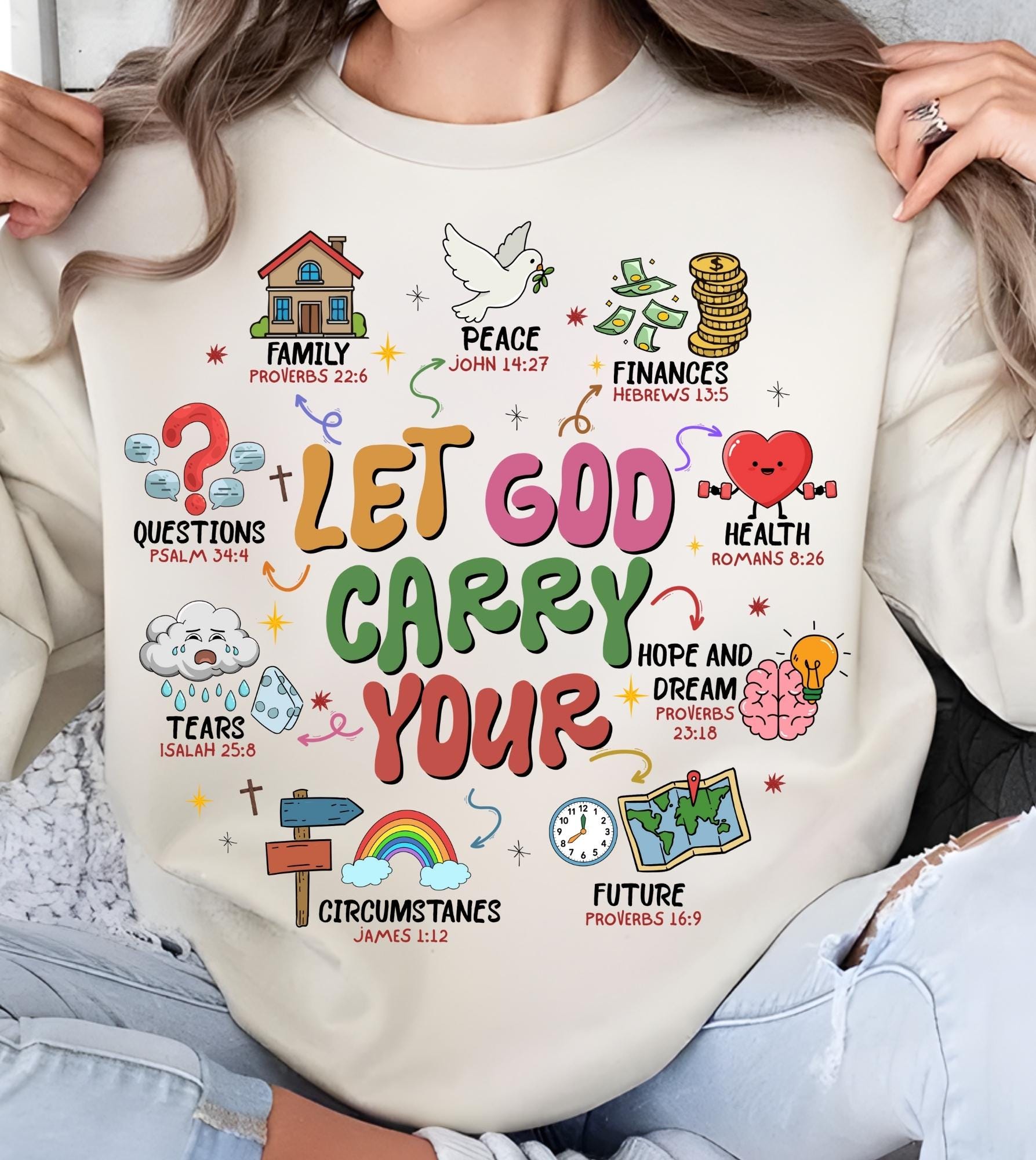 Christian Faith PNG, Let God Carry Your Bible Verse Design Sublimation ...