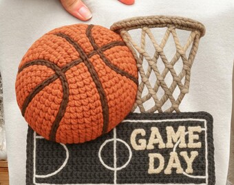 Game Day Basketball PNG, Faux Yarn Basketball Png, Crochet Basketball Season Shirt Sublimation, Basketball Mom Shirt Design