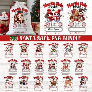 Christmas Santa Sack PNG Bundle, Special Delivery Christmas Png, Santa Claus Mail Bag Tags Png, Xmas Tote Bag Png, Christmas Bag, Santa Bag