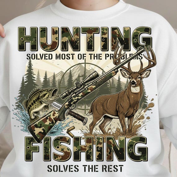 Hunting and Fishing Png, Camo Hunting Sublimation Design, Deer Duck Fishing Png, Camouflage Hunting Png, Hunting Season (Digital Download)