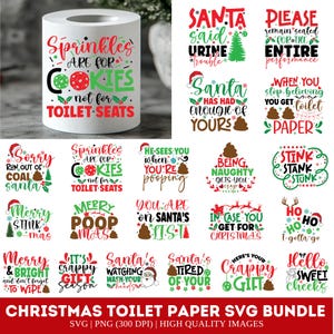 Christmas Toilet Paper PNG Bundle, Bathroom sign Png Bundle, Funny Bathroon Png, Christmas Png, Toilet Paper Roll Png