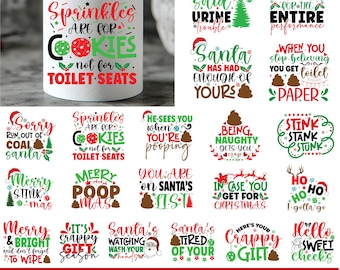 Christmas Toilet Paper PNG Bundle, Bathroom sign Png Bundle, Funny Bathroon Png, Christmas Png, Toilet Paper Roll Png