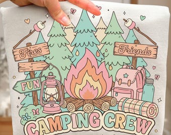 Camping Crew Png, Fires Fun & Friends Camping Crew Png, Cute Campfire Friends Shirt Design, Summer Camping Png (Design Sublimation)