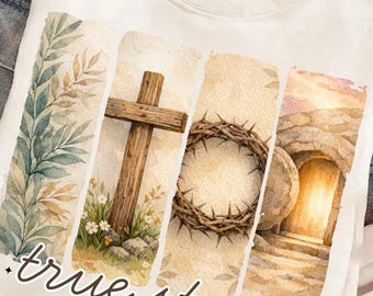 Feliz Pascua (Png), Historia real: Él ha resucitado (Png), Fe cristiana (Png), Pascua cristiana vintage (Png), Versículo bíblico (Png) (Descarga digital)