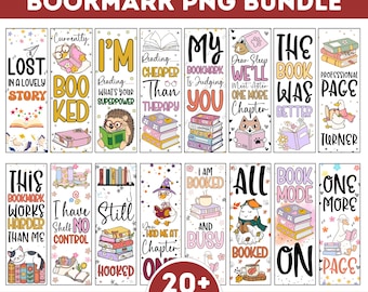 Paquete de marcadores PNG, marcadores divertidos SVG, citas de marcadores PNG, lectura PNG, marcador imprimible, regalo para ratones de biblioteca, sublimación PNG para amantes de los libros