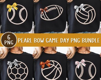 Game Day Pearl Bow Bundle Png, Game Day png, Baseball Pearl Png, Volleyball Pearl Png, Football Pearl png, Soccer Png (Digital Download)