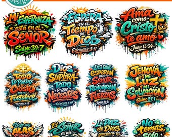 Spanish Bible Verse PNG Bundle, Christian Phrases Design, Spanish png, Spanish Christian Quotes, Bible Verse Png (Digital Download)