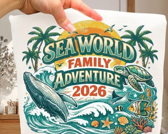 Sea World Familienurlaub PNG, SeaWorld Abenteuer Png, Familienurlaub 2026, Kreuzfahrt, Ocean Adventure Design, Familienurlaub Hemden
