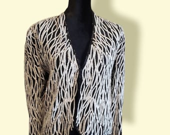 Vintage Nipon Night Silk Sequined Evening Jacket Petite Medium