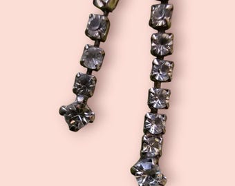 Double Drop Rhinestone Earrings Vintage