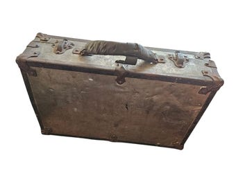 Antique Rustic Metal Case with Wooden Lining