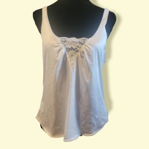 Vintage 70s Maidenform White Camisole Lingerie Top Size 38