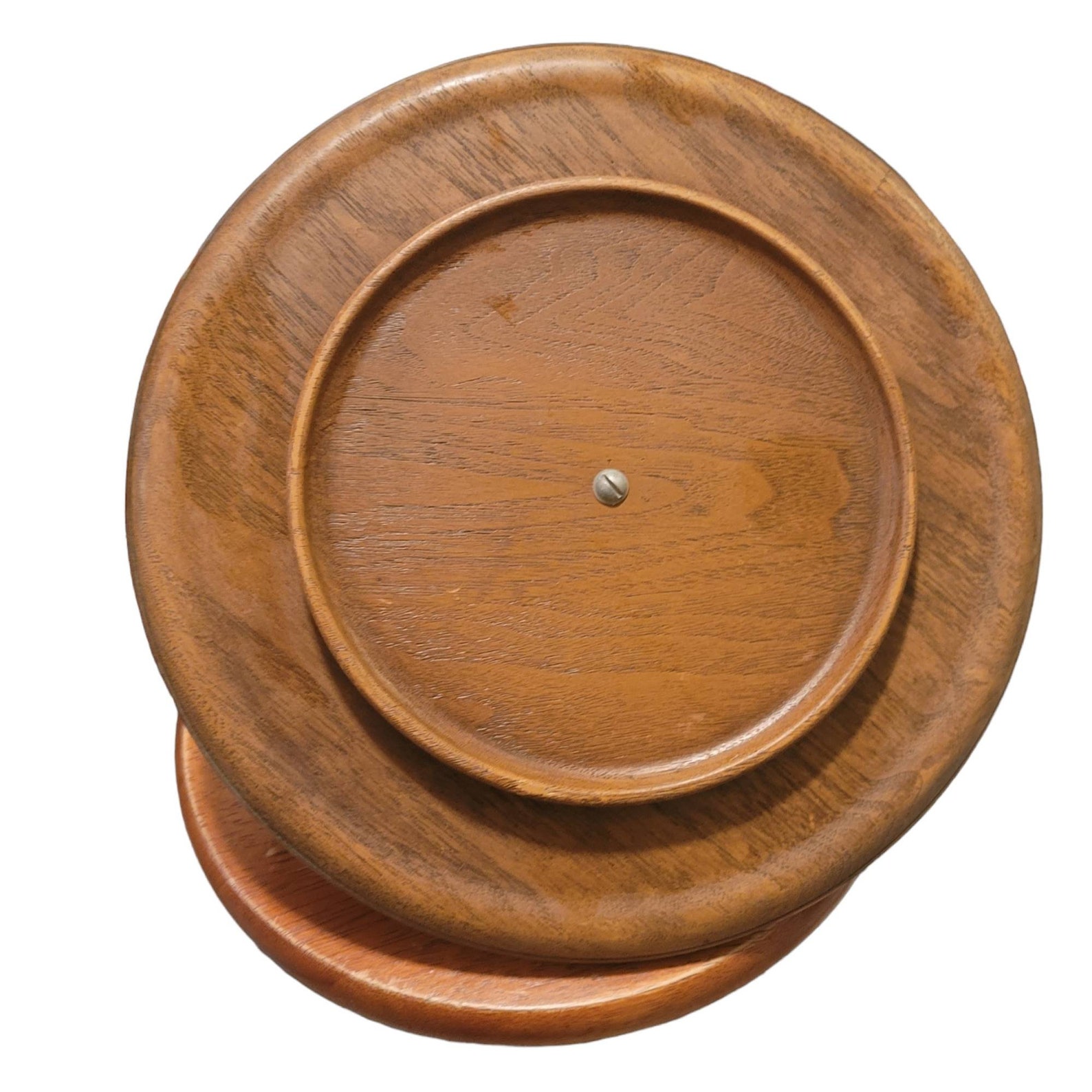 Vintage 70s Lazy Susan Turntable With Glass Inserts Copper Etsy