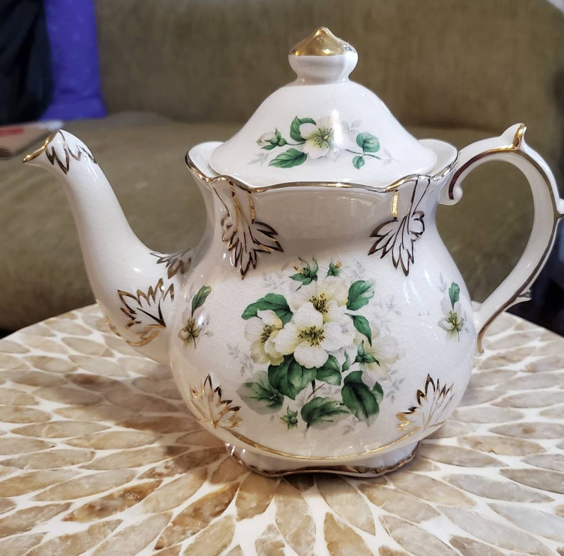 Price Kensington Teapot 3964 Vintage 20s 30s Gold Gilt W Etsy