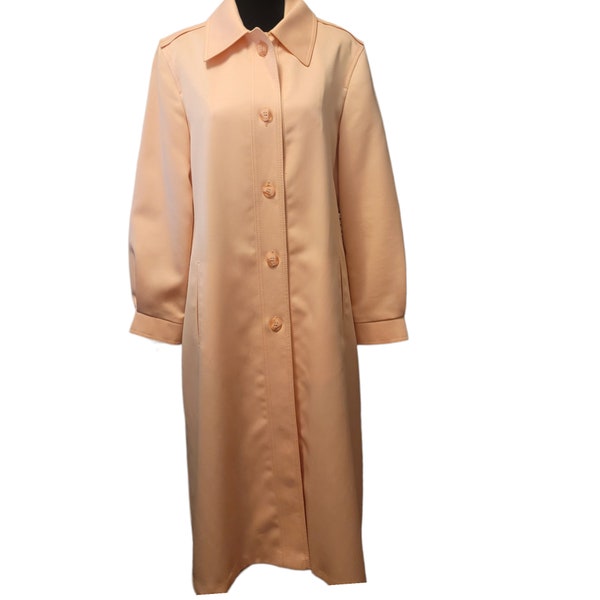 Vintage 70s London Fog Peach Color Lightweight Raincoat Size 10