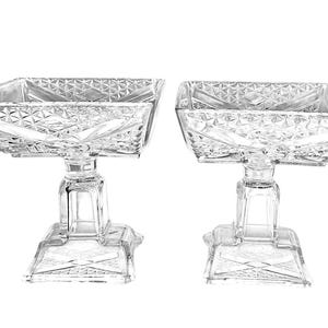 EAPG Adams and Co. Antique Clear Glass Compote Dish