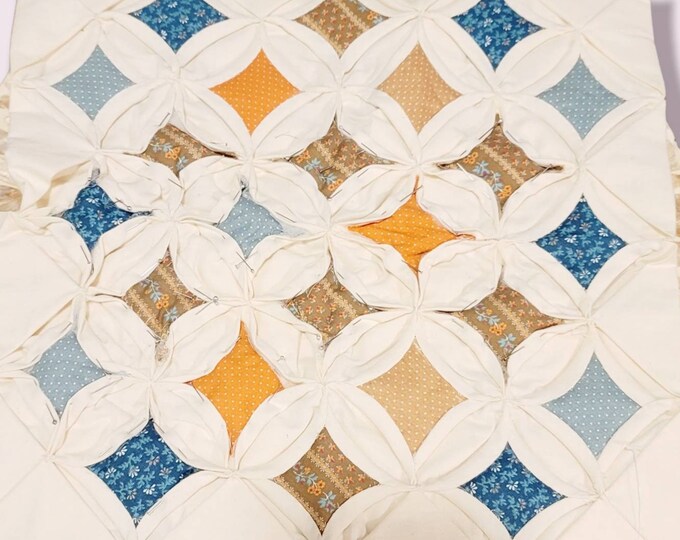 Vintage Cathedral Window Quilt Square Unfinished Etsy